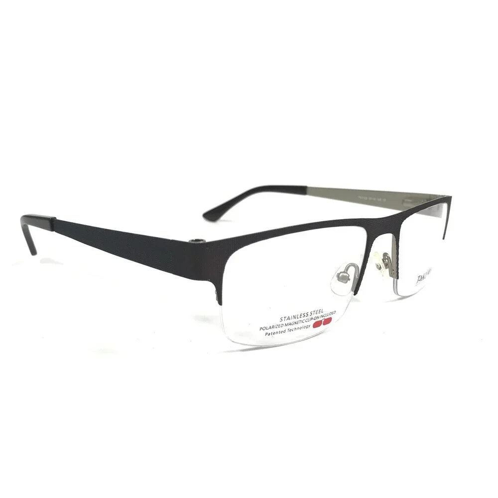 Takumi Eyeglasses Frames TK1102 10 Brown Grey Square Half Rim 57-19-145